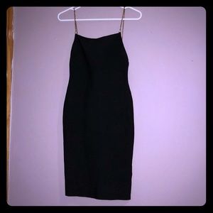 Black gold chain bodycon dress